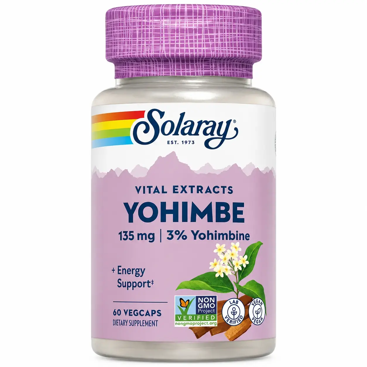 BQ Solaray Yohimbe 135 mg, 60 Veg Capsules