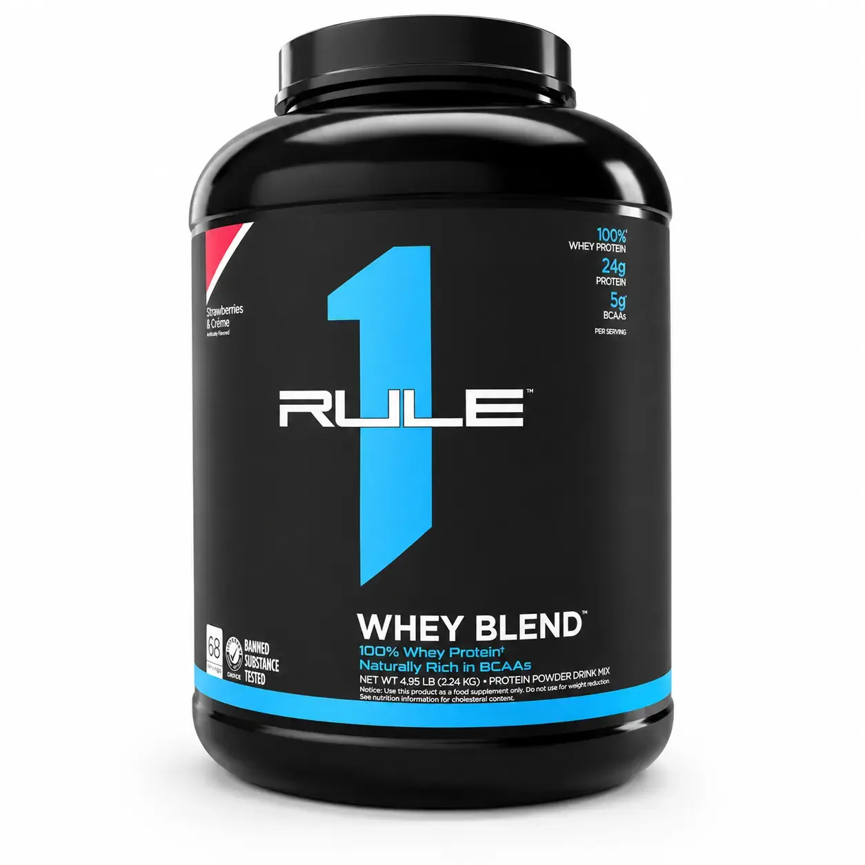 Ko’p komponentli zardobli protein Rule 1 R1 Whey Blend Strawberries & Crème, 2,24 kg (4.95 lb)
