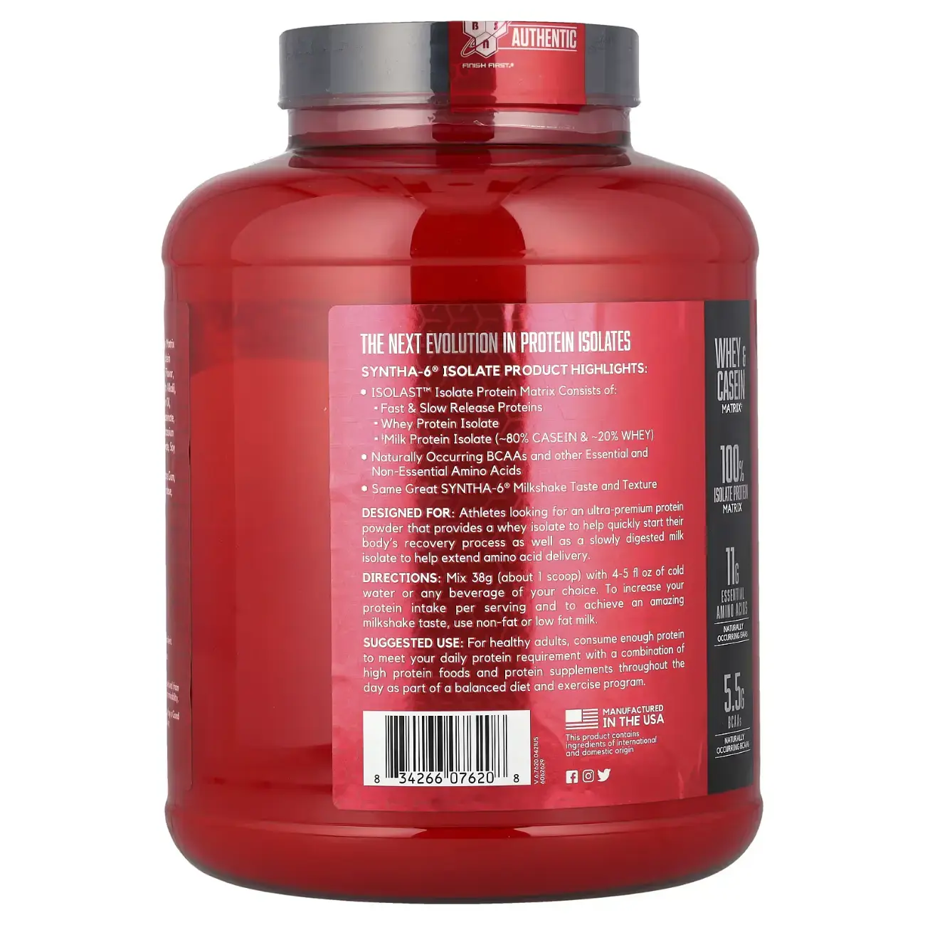 Protein aralashmasi Syntha-6 Isolate BSN (Chocolate Milkshake) 1.82 kg