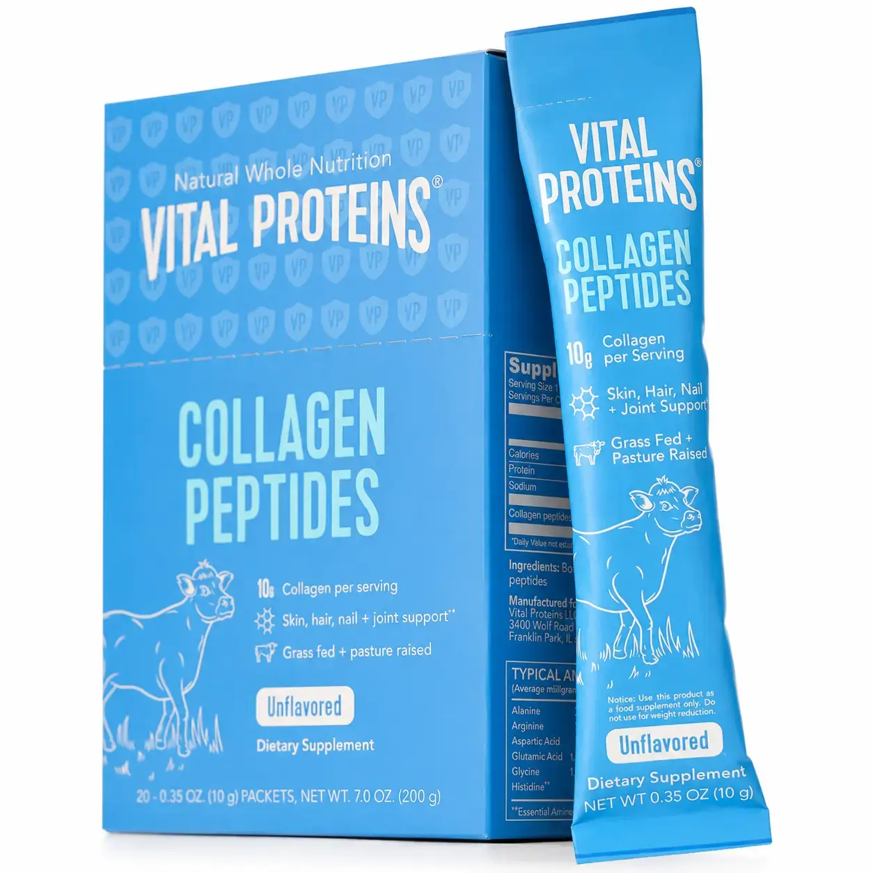 Kollagen peptidlari Collagen Peptides Vital Proteins (Packets) 20 Packets