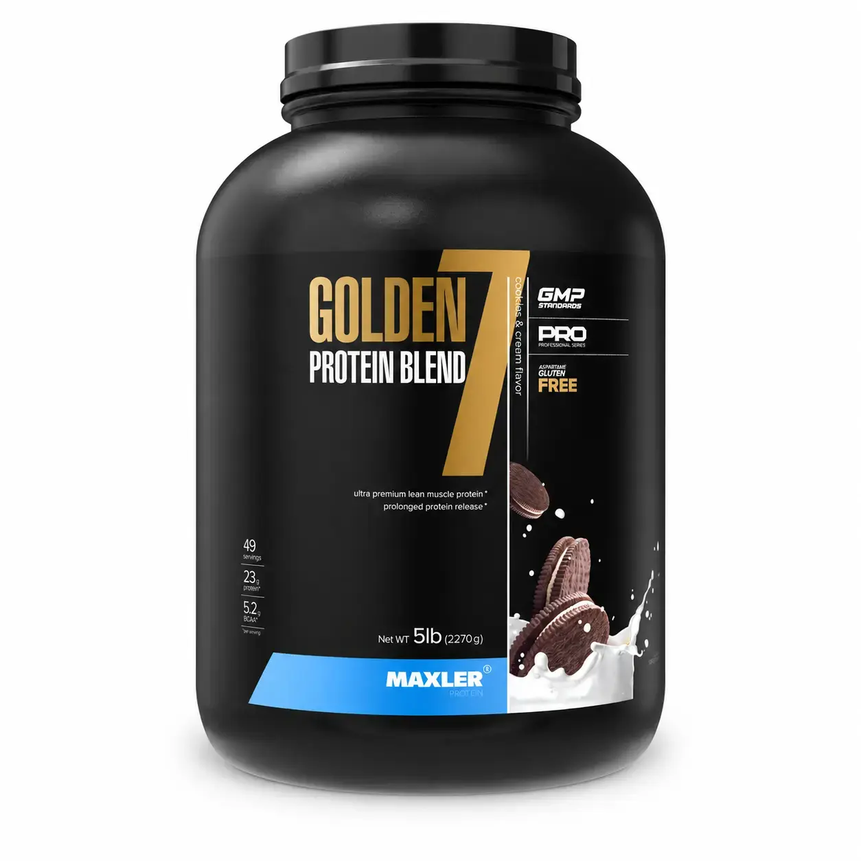 Многокомпонентный протеин Golden 7 Protein Blend Maxler (Cookies & Cream) 2270 g (5 lb)