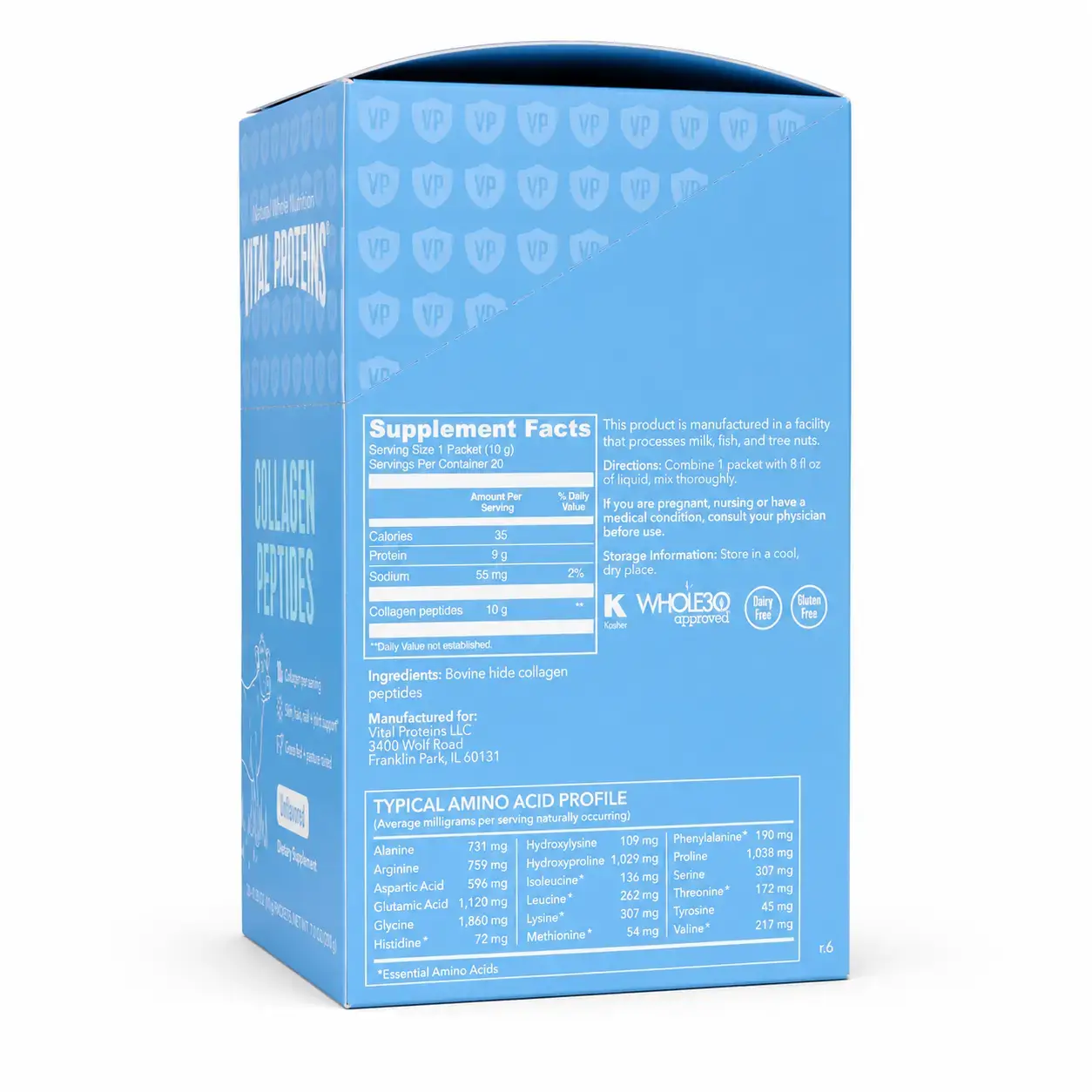 Kollagen peptidlari Collagen Peptides Vital Proteins (Packets) 20 Packets