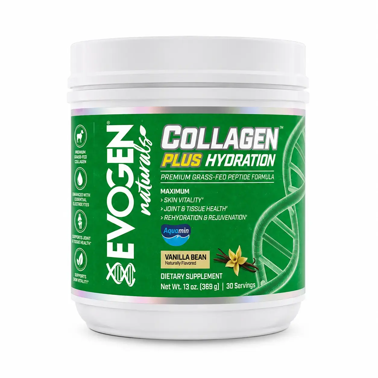 Kollagen kompleksi Evogen Collagen Plus Hydration 384 g Vanilla Bean