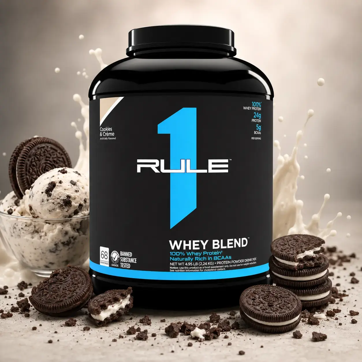 Ko’p komponentli zardobli protein Rule 1 R1 Whey Blend Cookies & Crème, 2,24 kg