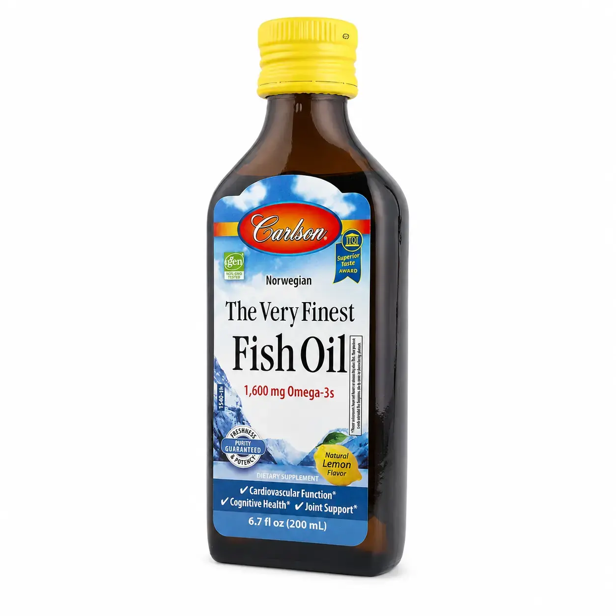 Baliq yog‘i The Very Finest Fish Oil 1600mg Carlson (Lemon) 200 ml (6.7 fl oz)