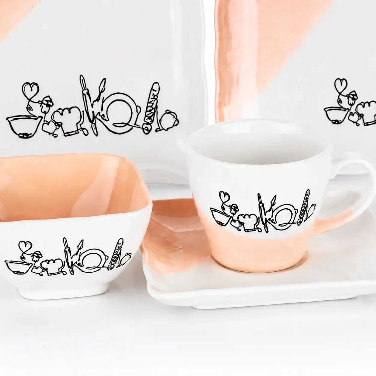Nonushta uchun to’plam Schafer Sun Breakfast Set 32 ta Pink buyumlari
