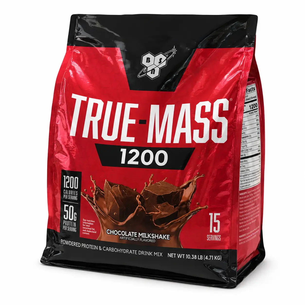 Yuqori kaloriyali geyner TRUE-MASS 1200 BSN (Chocolate Milkshake) 10.38 lb (4.71 kg)