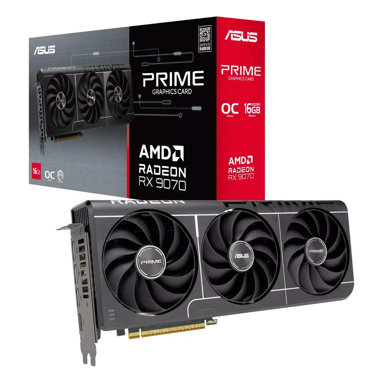 Видеокарта ASUS - 16GB Radeon RX9070 Prime EVO OC Edition GDDR6 (90YV0MQ0-M0NA00)