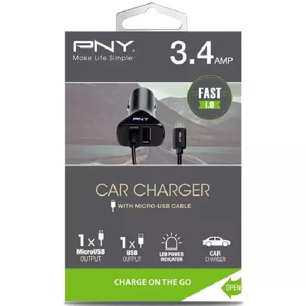 Avtomobil zaryadlash qurilmasi PNY CAR-Charger P-DC-UU-K01-04-RB