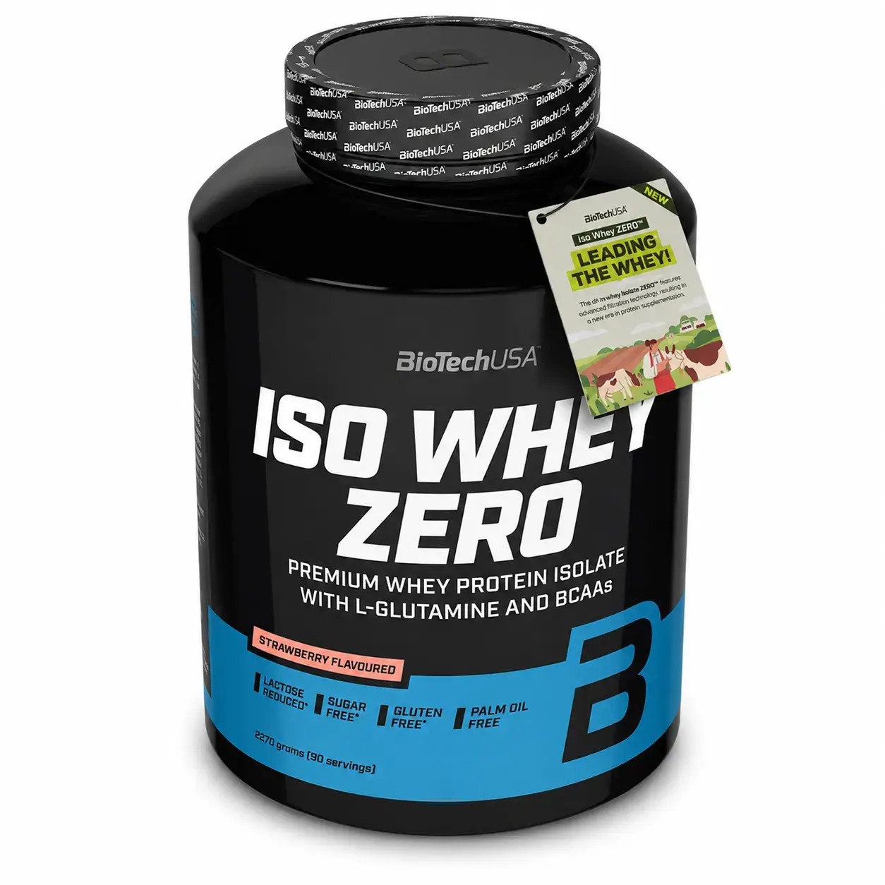 Zardob proteini izolyati ISO WHEY ZERO BLACK BioTechUSA (STRAWBERRY) 2270 G (75 SRV)