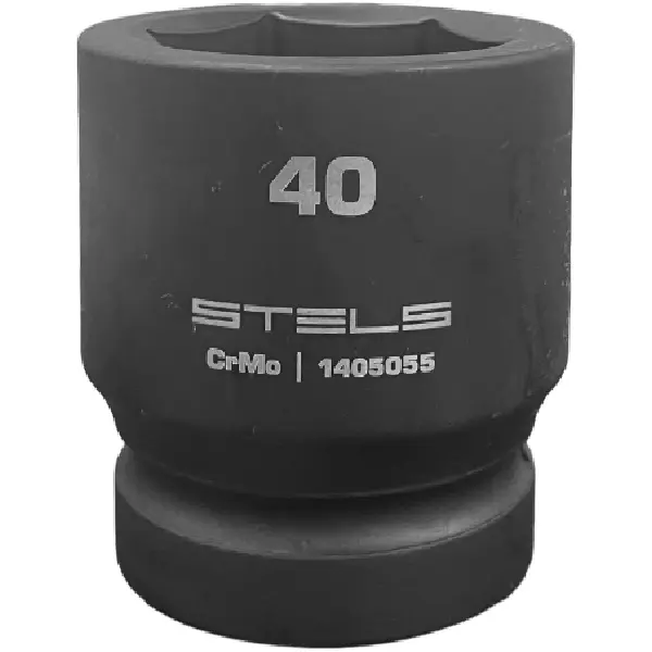 Головка ударная удлиненная Stels для грузовиков, 40 мм, 1”, 6- гранная, CrMo
