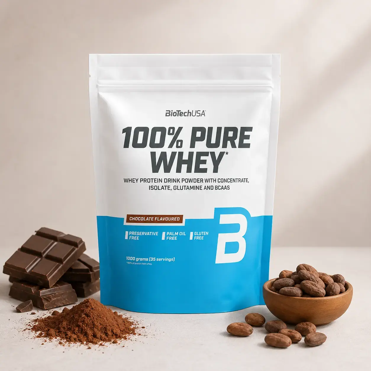 Zardob proteini 100% Pure Whey BioTechUSA (Chocolate) 1000 g (35 srv)