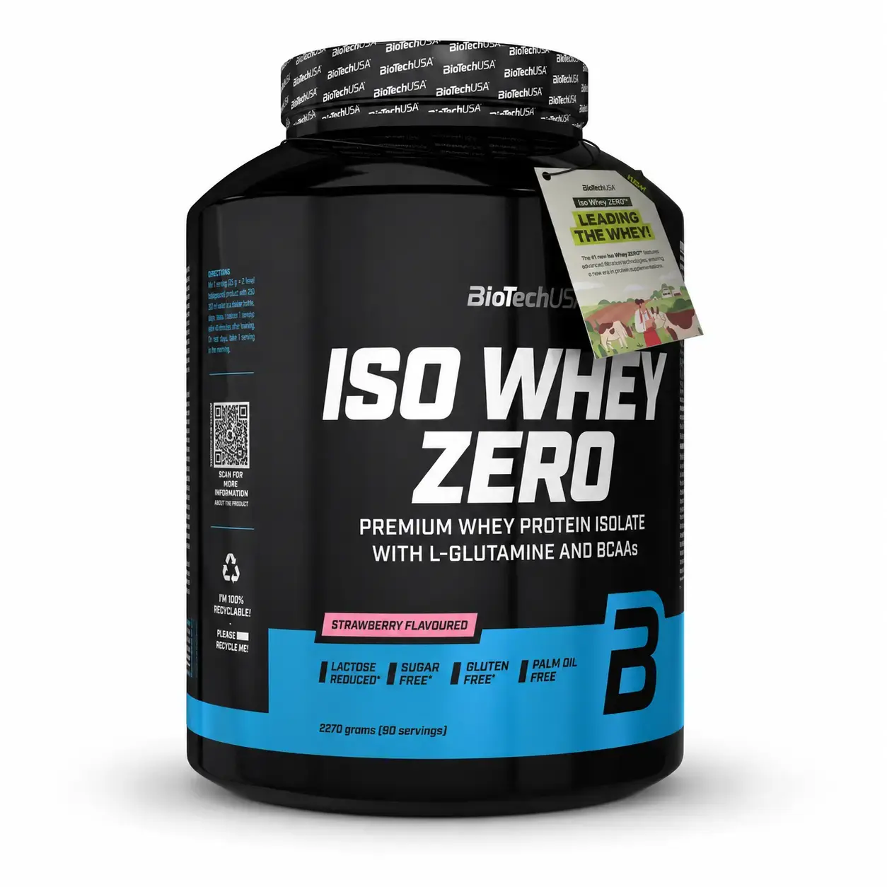 Zardob proteini izolyati ISO WHEY ZERO BLACK BioTechUSA (STRAWBERRY) 2270 G (75 SRV)