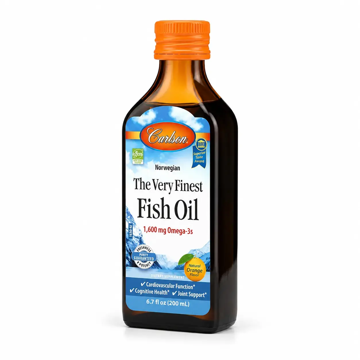 Baliq yog‘i The Very Finest Fish Oil 1600mg Carlson (Orange) 200 ml (6.7 fl oz)