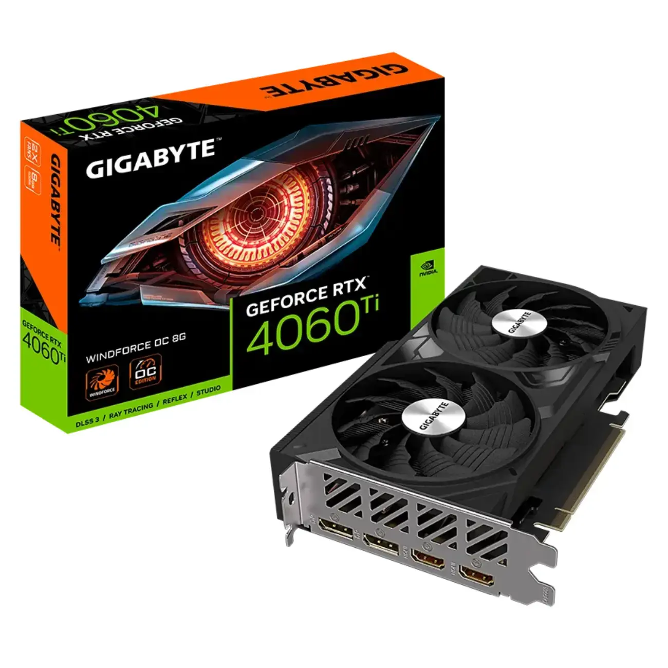 Видеокарта Gigabyte - 8GB GeForce RTX4060Ti WINDFORCE OC GV-N406TWF2OC-8GD