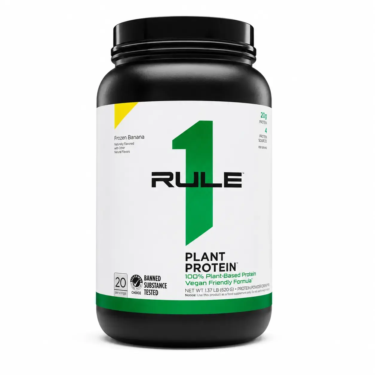 O‘simlik proteini Plant Protein Rule1 (Frozen Banana) 620 g (20 srv)