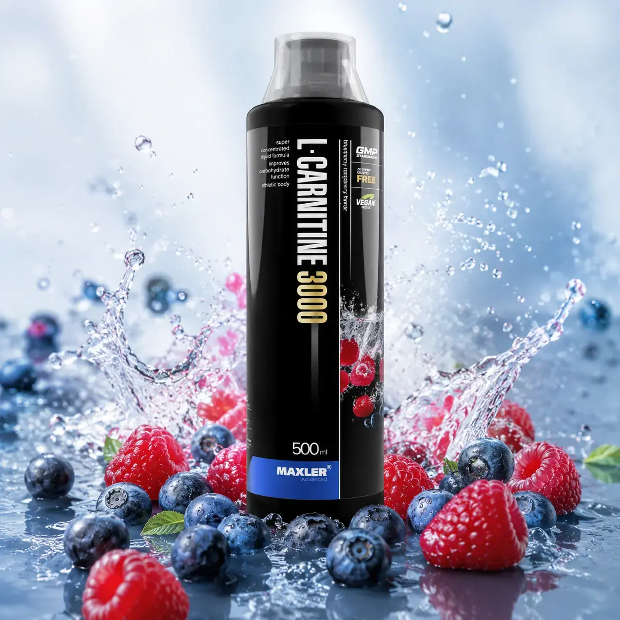 L-karnitin Maxler L-Carnitine 3000 (Blueberry-Raspberry) 500 ml