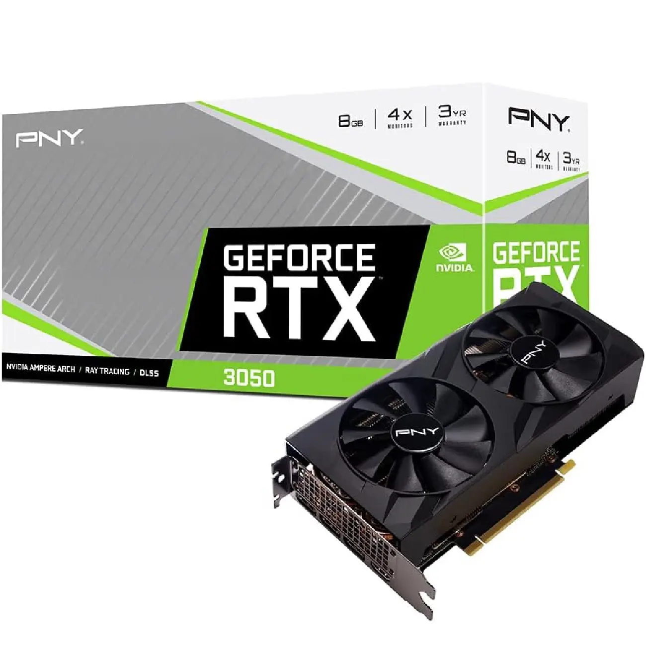 Видеокарта PNY - 8GB GeForce RTX3050 GDDR6 128bit 3-DP HDMI