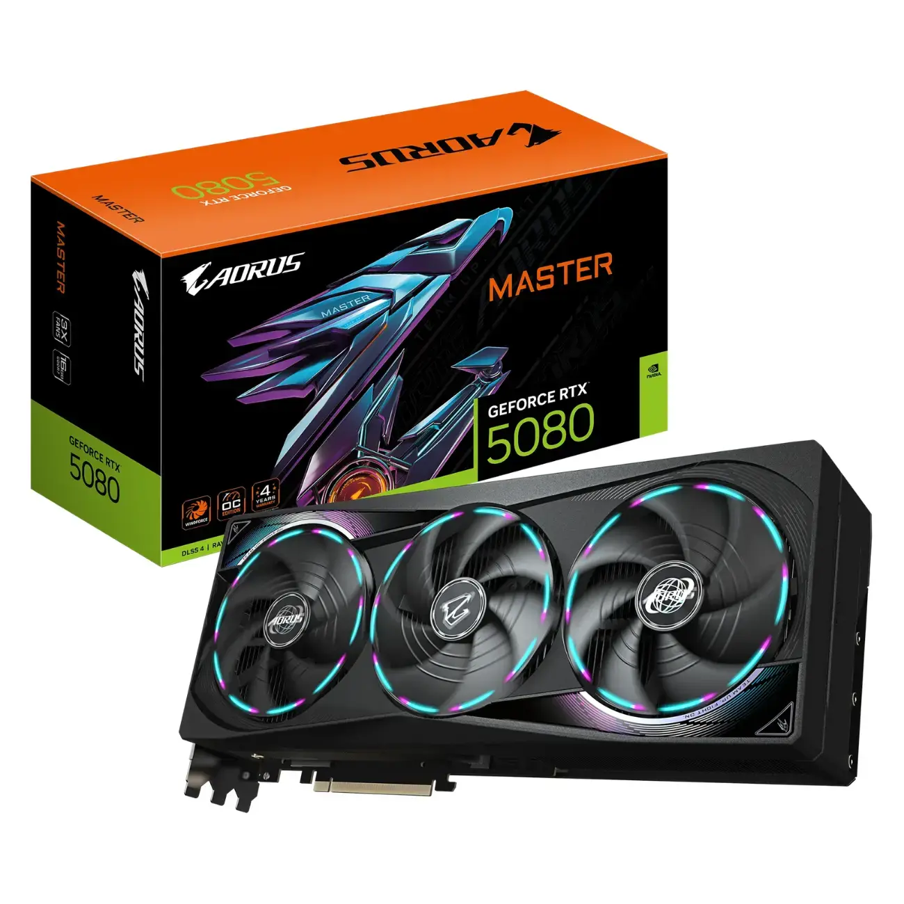 Видеокарта Gigabyte - 16GB GeForce RTX5080 AORUS MASTER DDR7 GV-N5080AORUS M-16GD