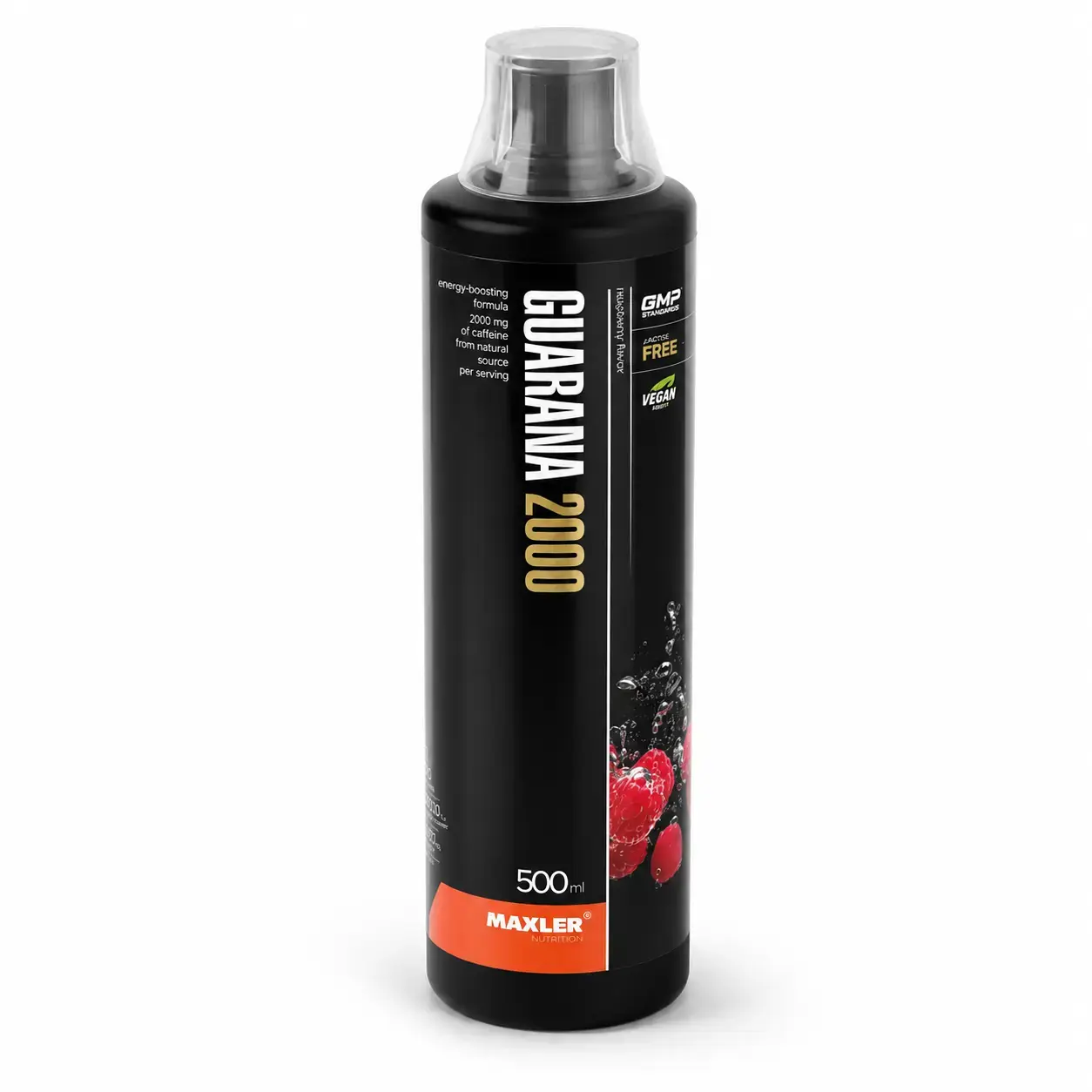 Sport uchun energetik ichimlik Guarana 2000 Maxler (Raspberry) 500 ml