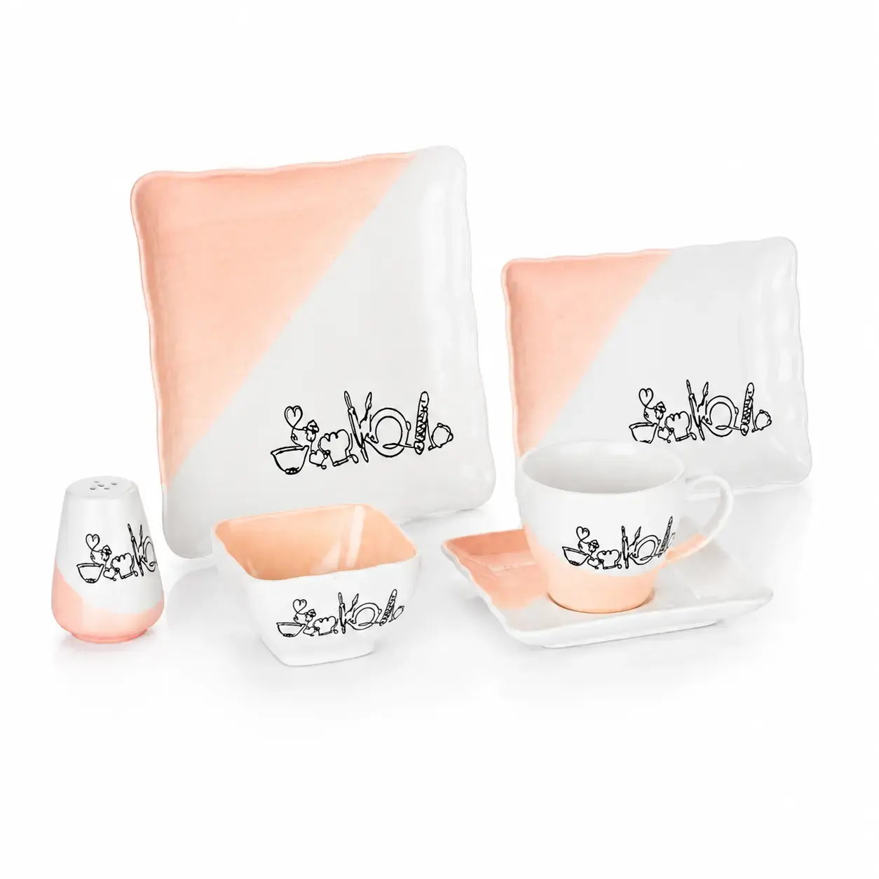 Nonushta uchun to’plam Schafer Sun Breakfast Set 32 ta Pink buyumlari