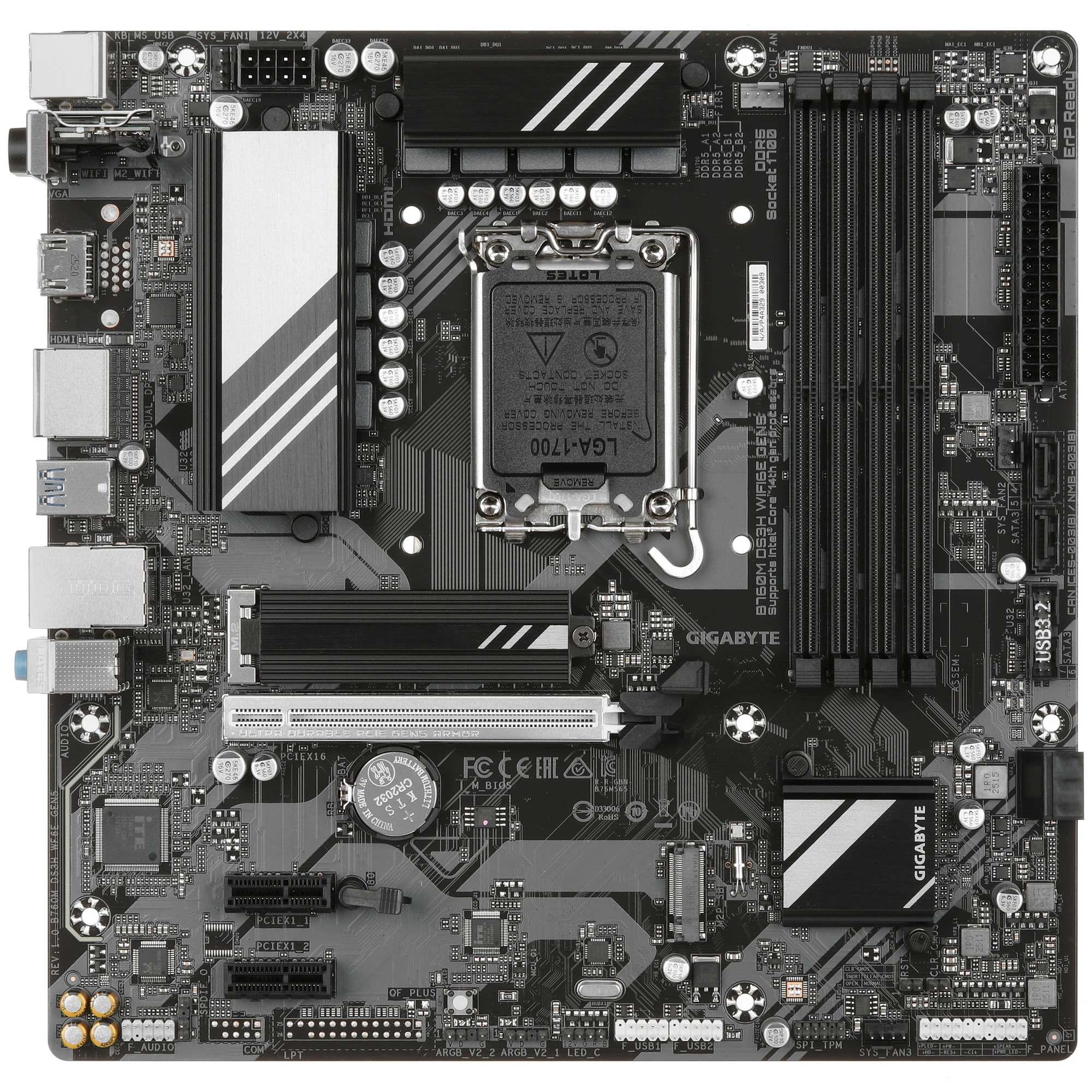 Материнская плата Gigabyte B760M DS3H WF6E GEN5 DDR5 LGA1700