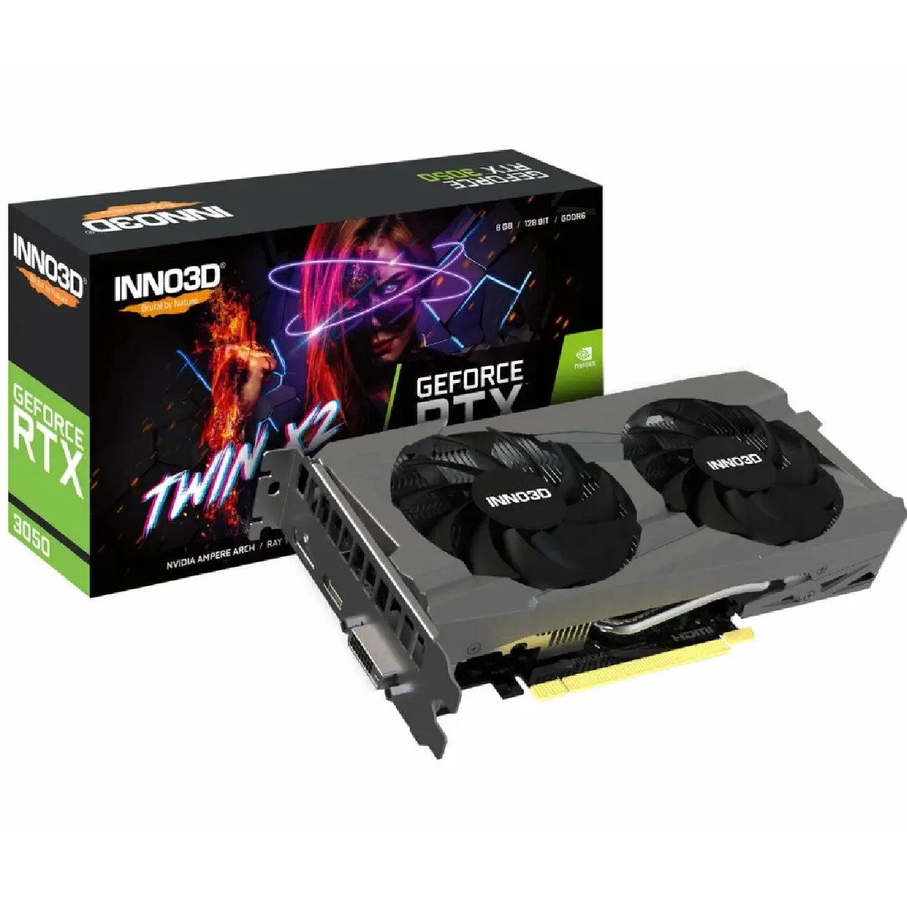 Видеокарта Inno3D - 8GB GeForce RTX 3050 TWIN X2 128Bit GDDR6
