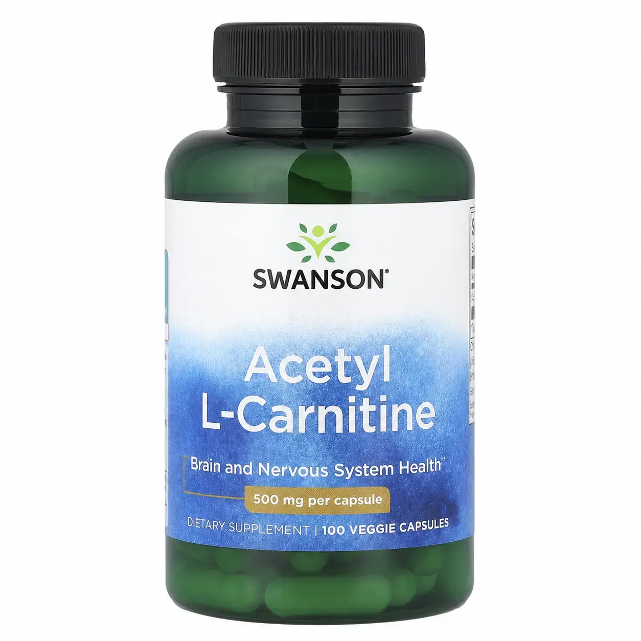 Ацетил L-карнитин Acetyl L-Carnitine 500mg Swanson 100 Veg Caps