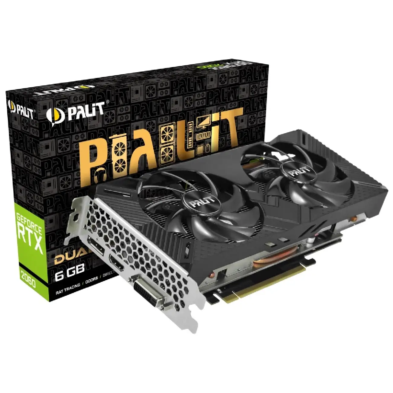 Видеокарта Palit - 6GB GeForce RTX2060 Dual GDDR6 192bit DP HDMI DVI в ...