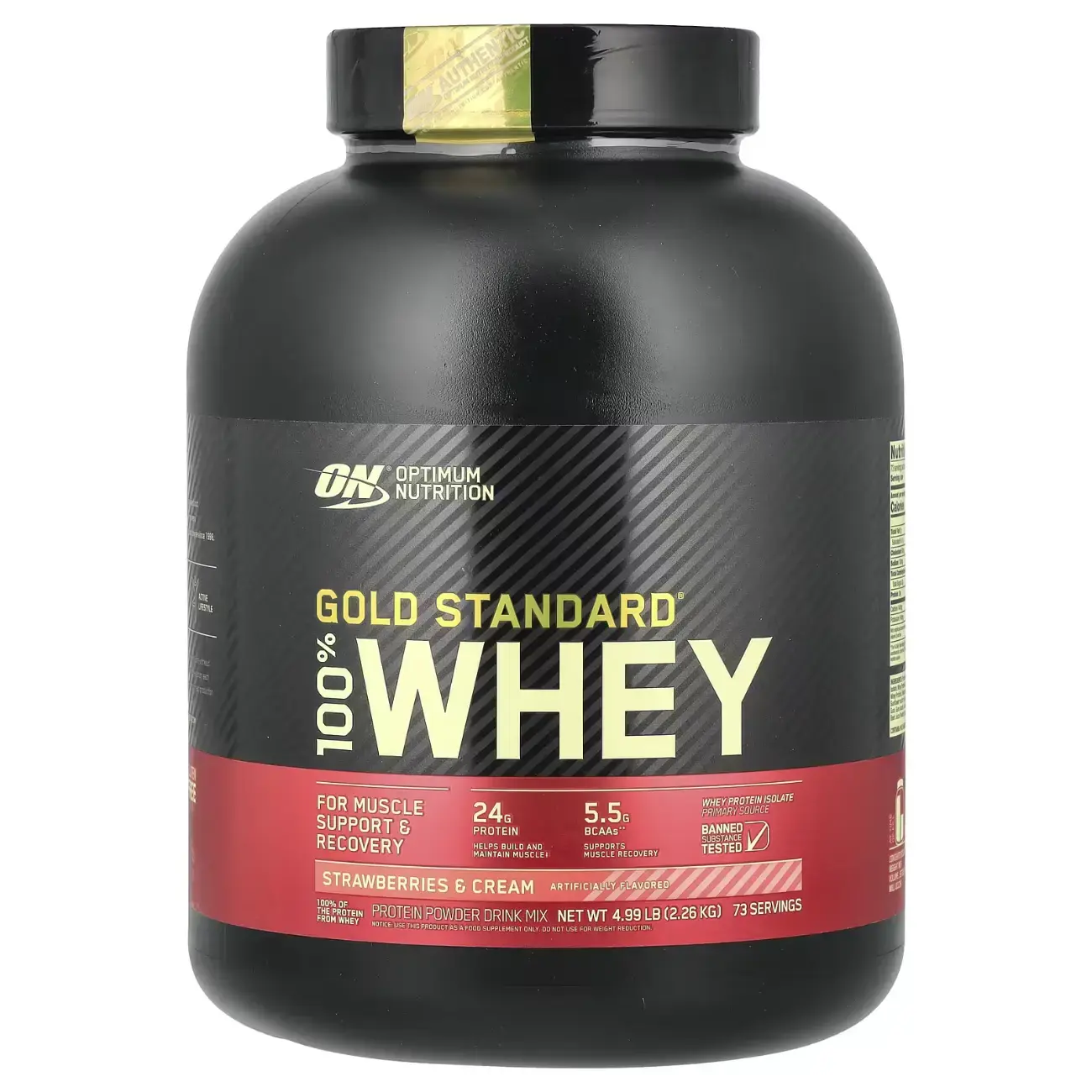 Сывороточный протеин Gold Standard 100% Whey Optimum Nutrition (Strawberries & Cream) 4.99 lb (2.26 kg)