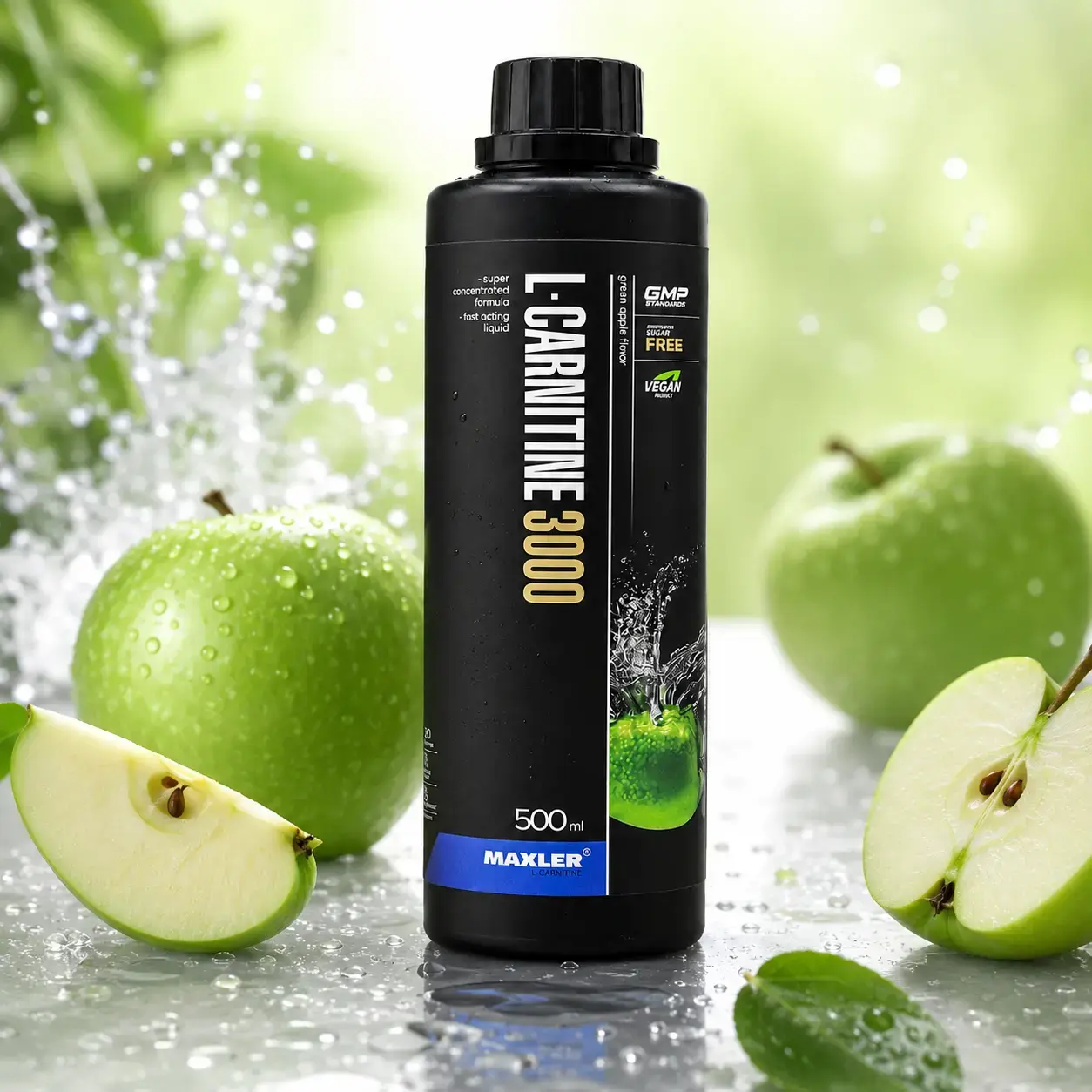 BQ Maxler L-Carnitine 3000, Green Apple, 500 ml
