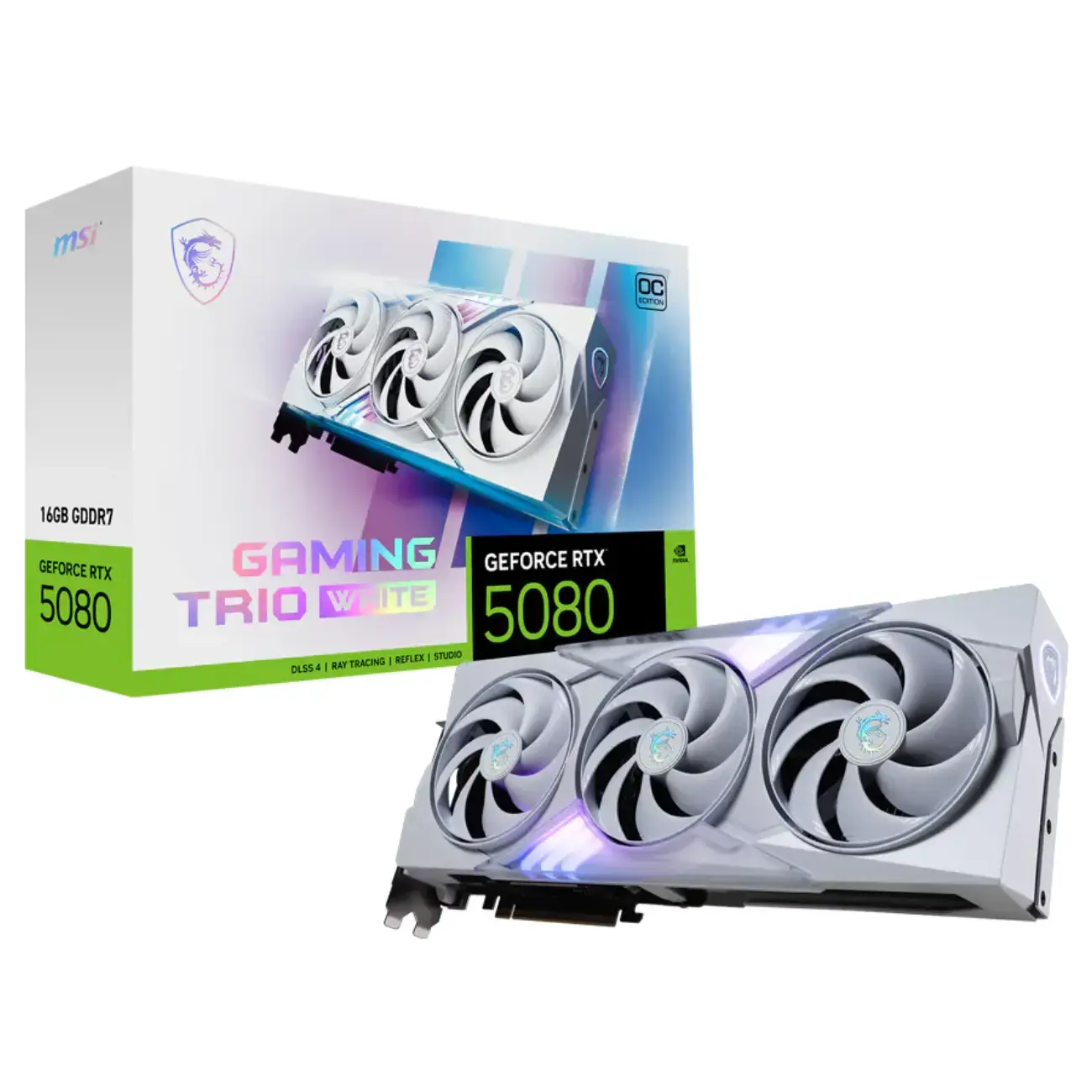 Видеокарта MSI - 16GB GeForce RTX5080 GAMING TRIO OC WHITE (912-V531-049)