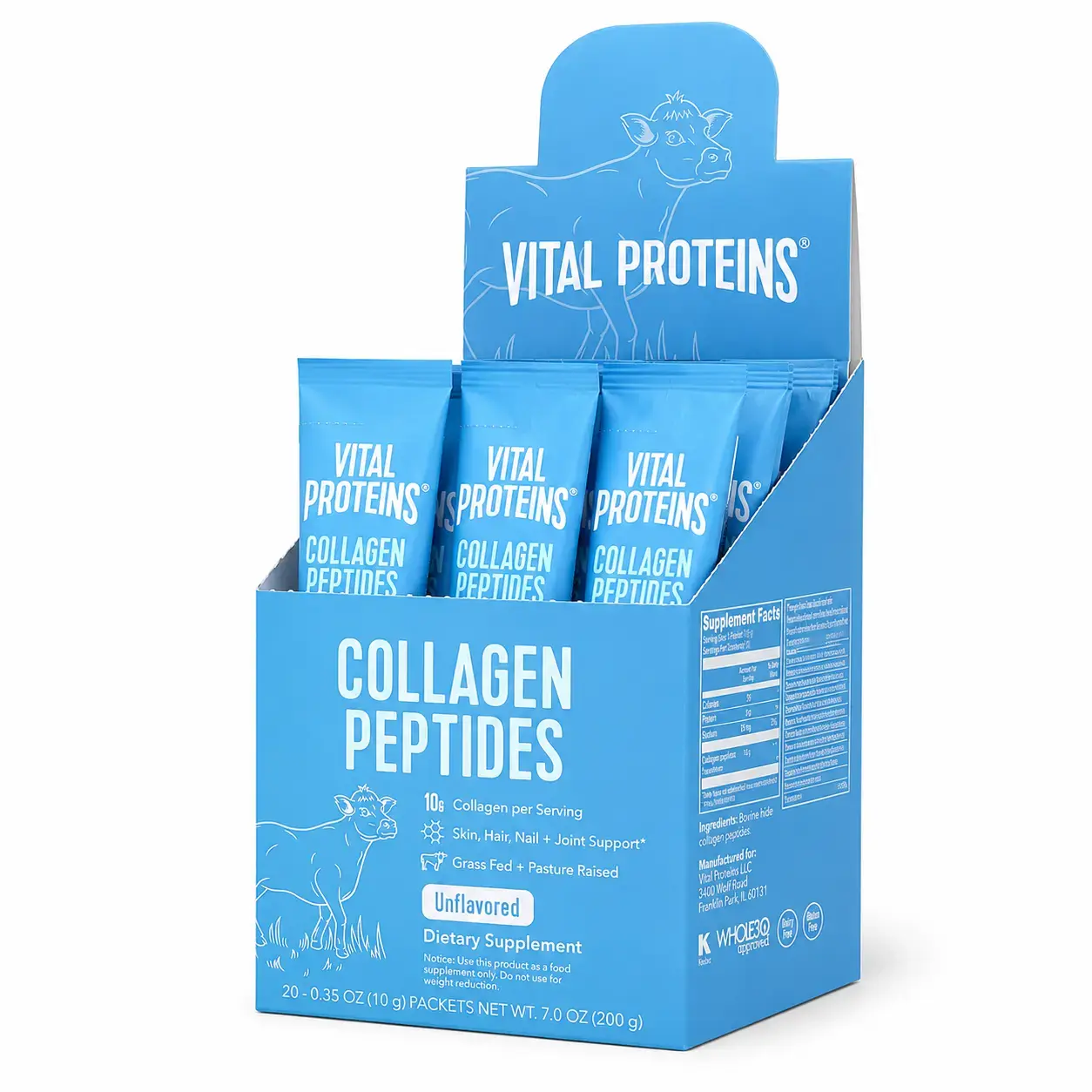 Kollagen peptidlari Collagen Peptides Vital Proteins (Packets) 20 Packets