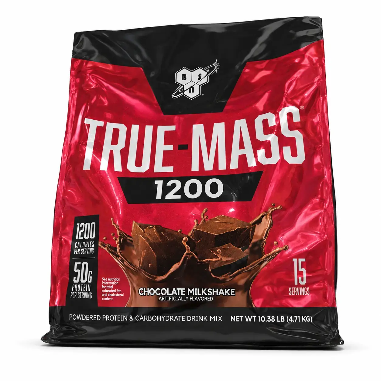 Yuqori kaloriyali geyner TRUE-MASS 1200 BSN (Chocolate Milkshake) 10.38 lb (4.71 kg)