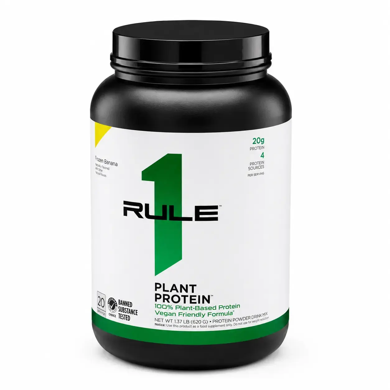 O‘simlik proteini Plant Protein Rule1 (Frozen Banana) 620 g (20 srv)