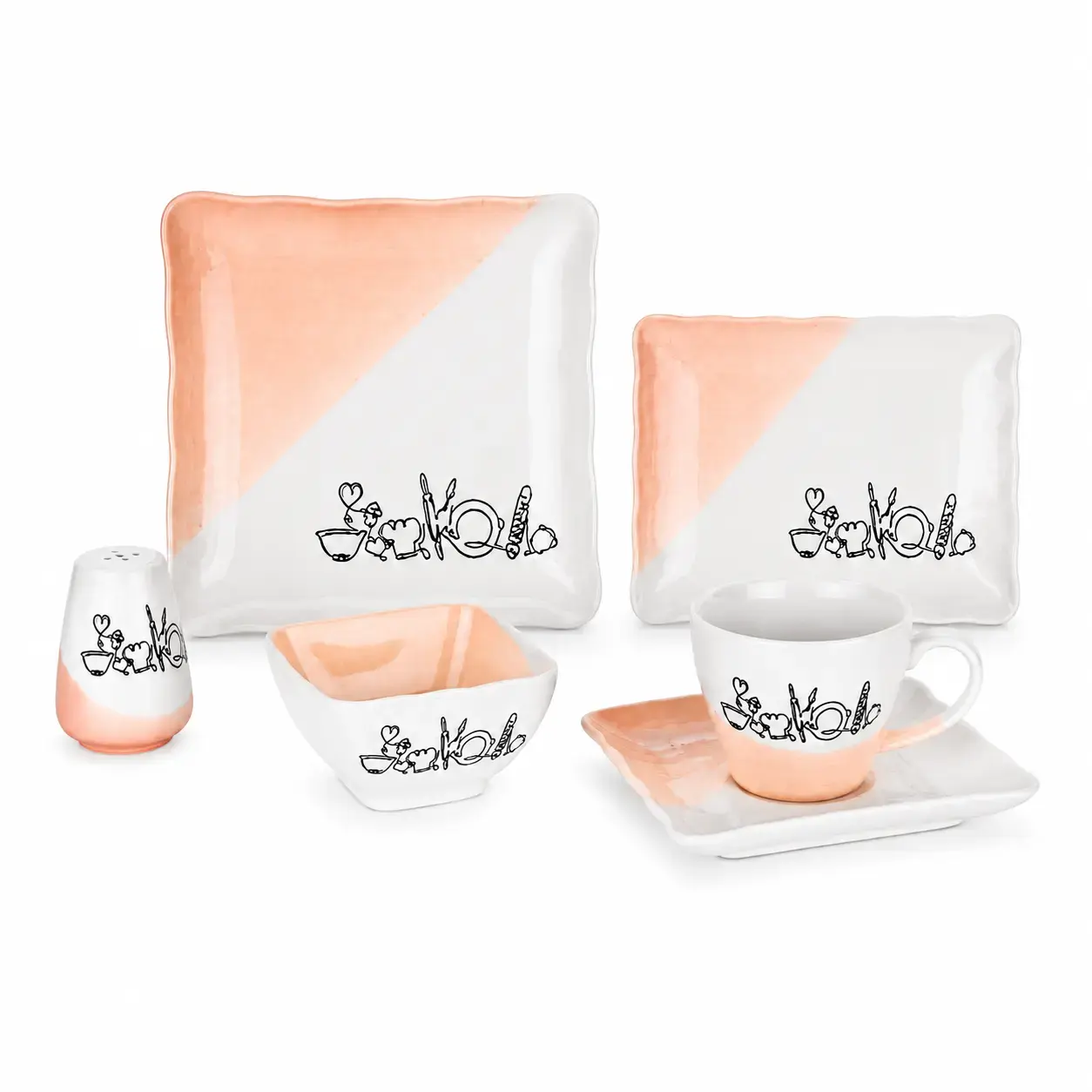 Nonushta uchun to’plam Schafer Sun Breakfast Set 32 ta Pink buyumlari