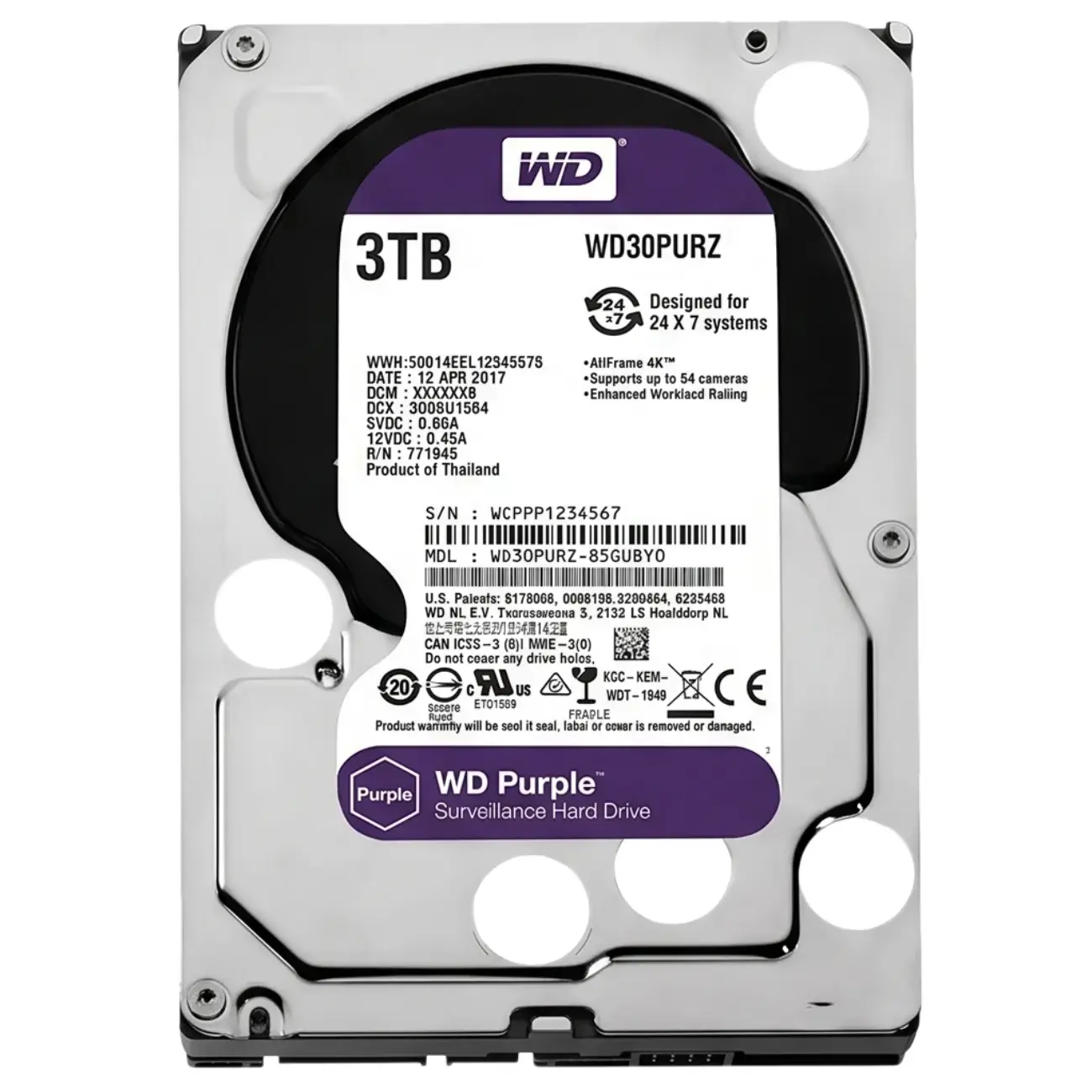 Qattiq disk Hikvision DS WD30PURX-78 (Original) HDD-3tb