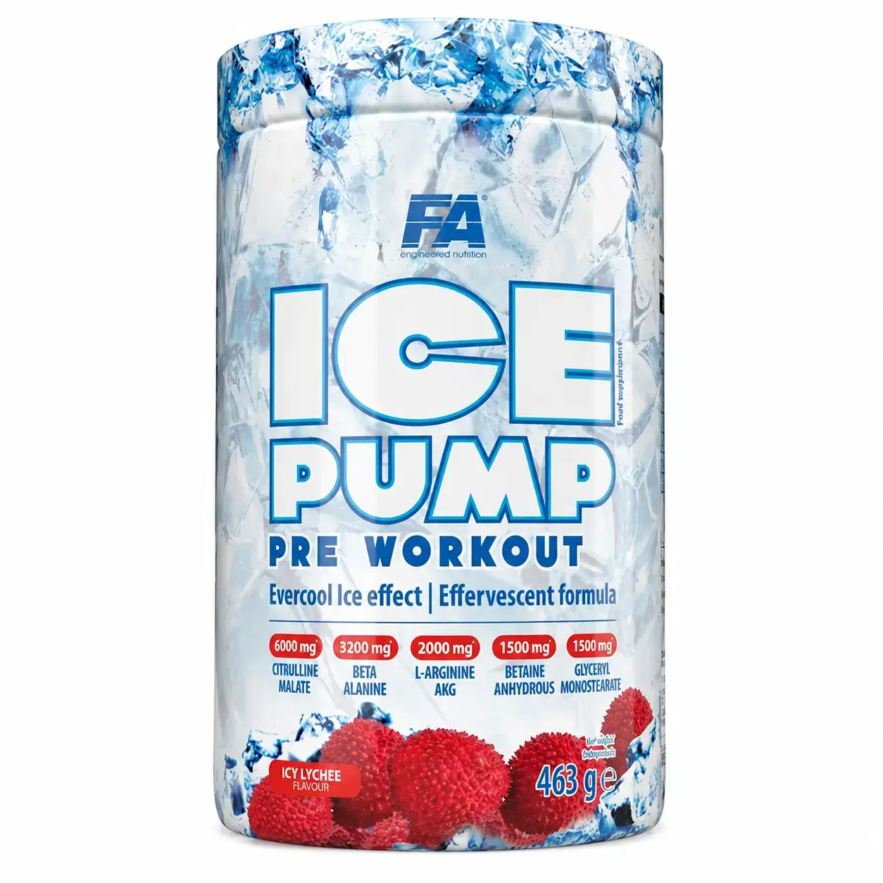 BQ FA ICE Pump Pre Workout, Icy Lychee, 463 g