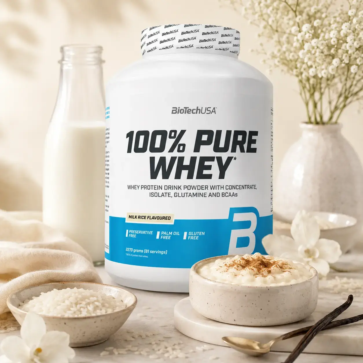 Zardob proteini 100% Pure Whey BioTechUSA (Milk Rice) 2270 g