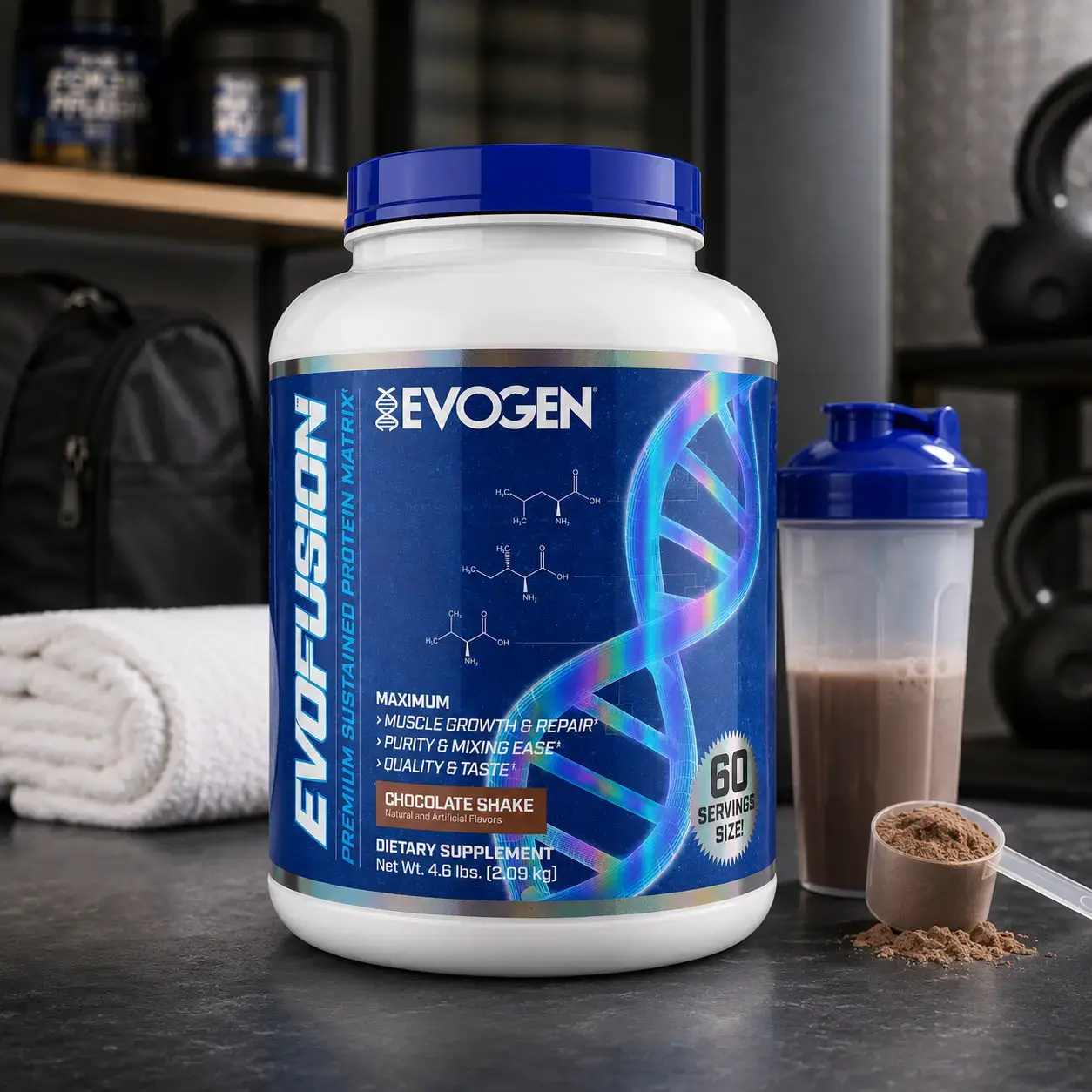 Ko’p komponentli protein Evogen EvoFusion (Chocolate Shake) 4.6 lb (2.09 kg)