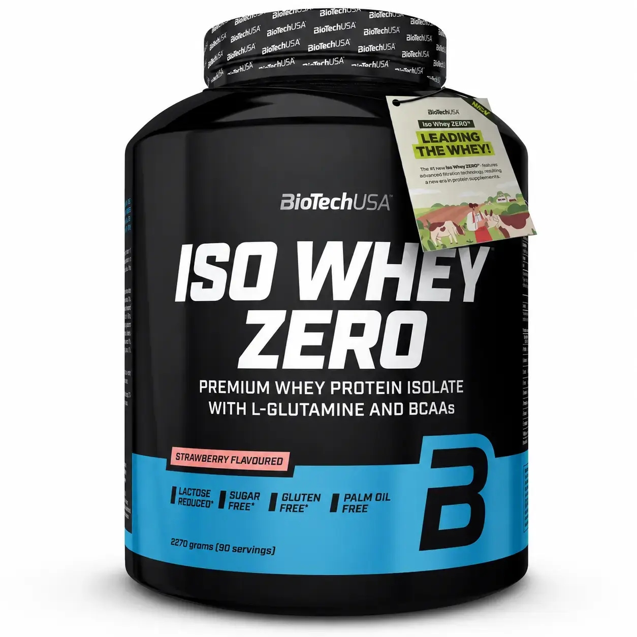 Изолят сывороточного протеина ISO WHEY ZERO BioTechUSA (STRAWBERRY) 2270 G (90 SRV)
