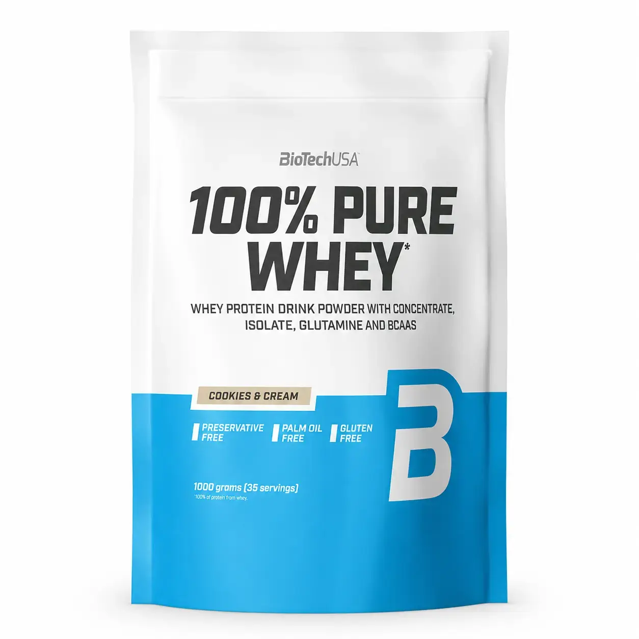Zardob proteini 100% Pure Whey BioTechUSA (Cookies & Cream) 1000 g (35 srv)
