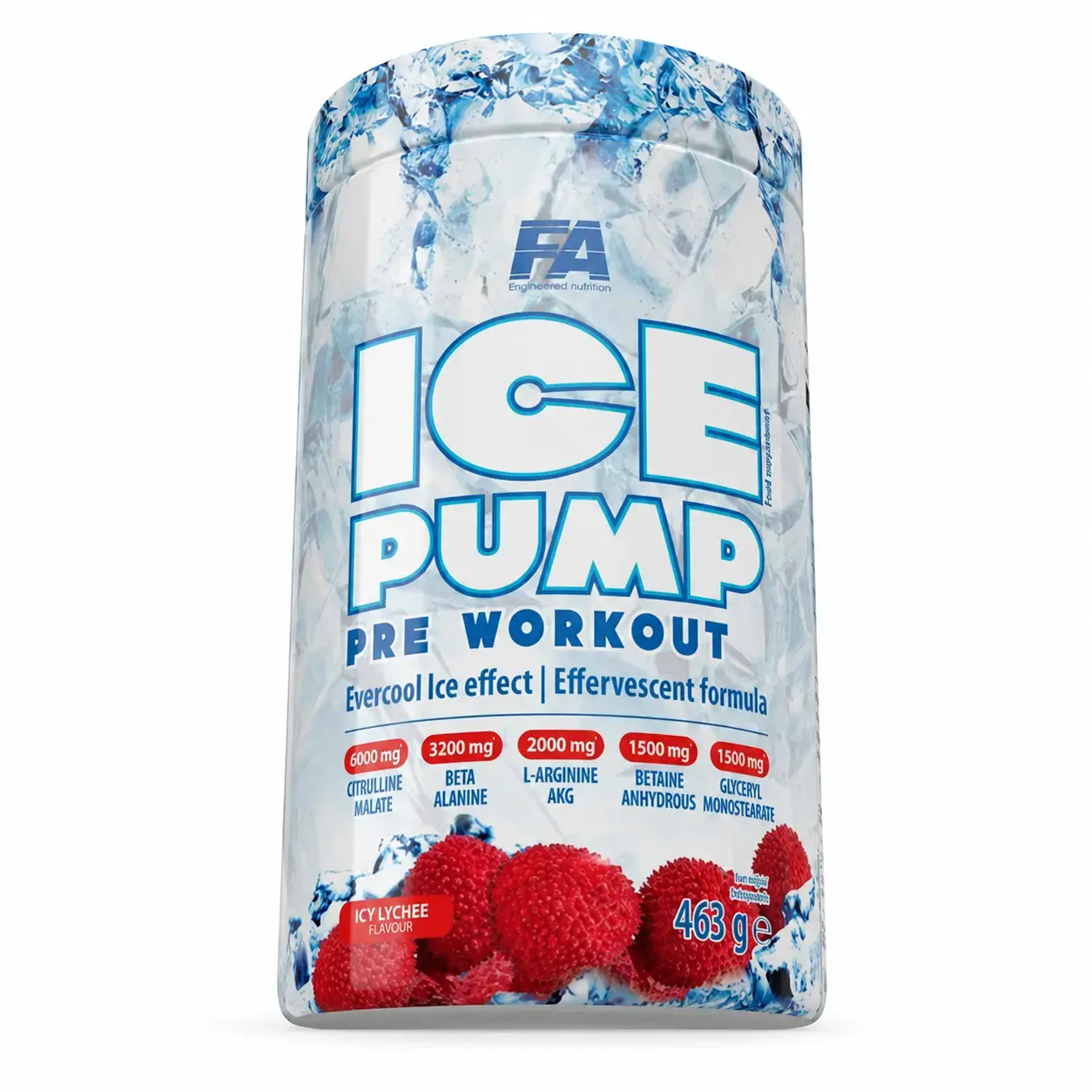 BQ FA ICE Pump Pre Workout, Icy Lychee, 463 g