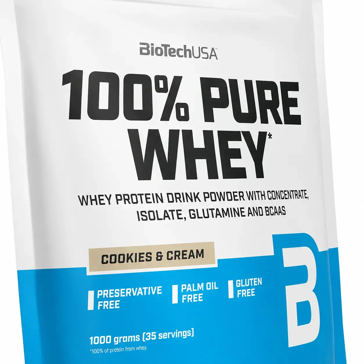 Zardob proteini 100% Pure Whey BioTechUSA (Cookies & Cream) 1000 g (35 srv)