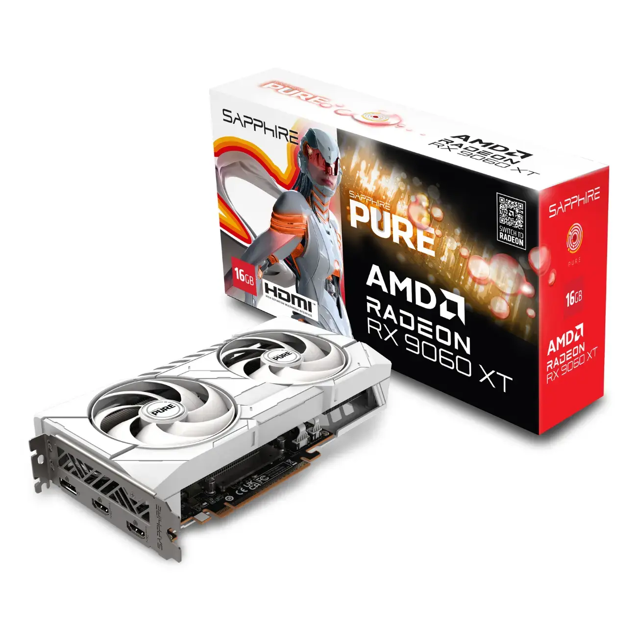 Видеокарта Sapphire - 16GB PURE AMD RADEON RX9060XT GAMING OC HDMI / DP (11350-02-20G)