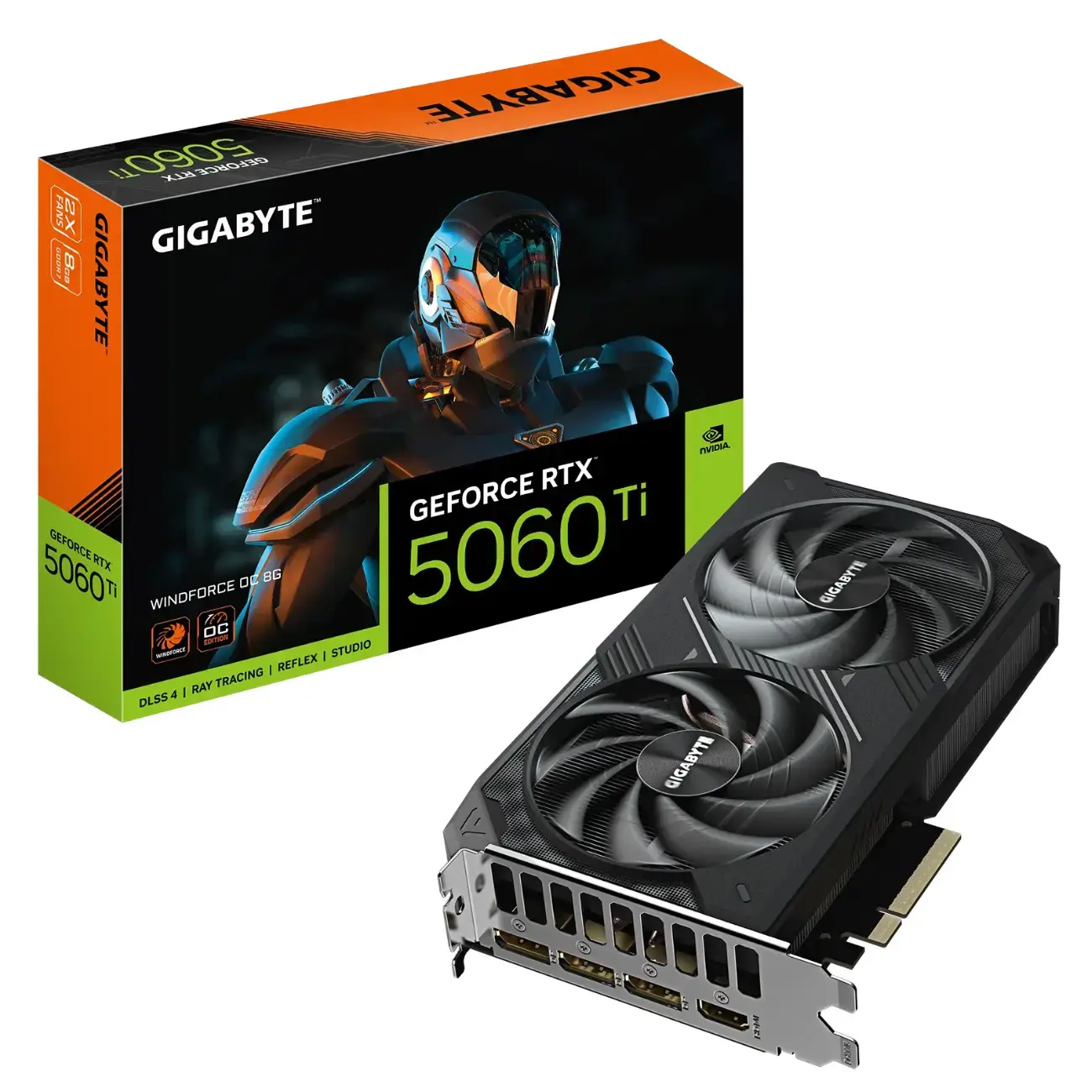 Видеокарта Gigabyte - 8GB GeForce RTX5060Ti WINDFORCE OC GV-N506TWF2OC-8GD
