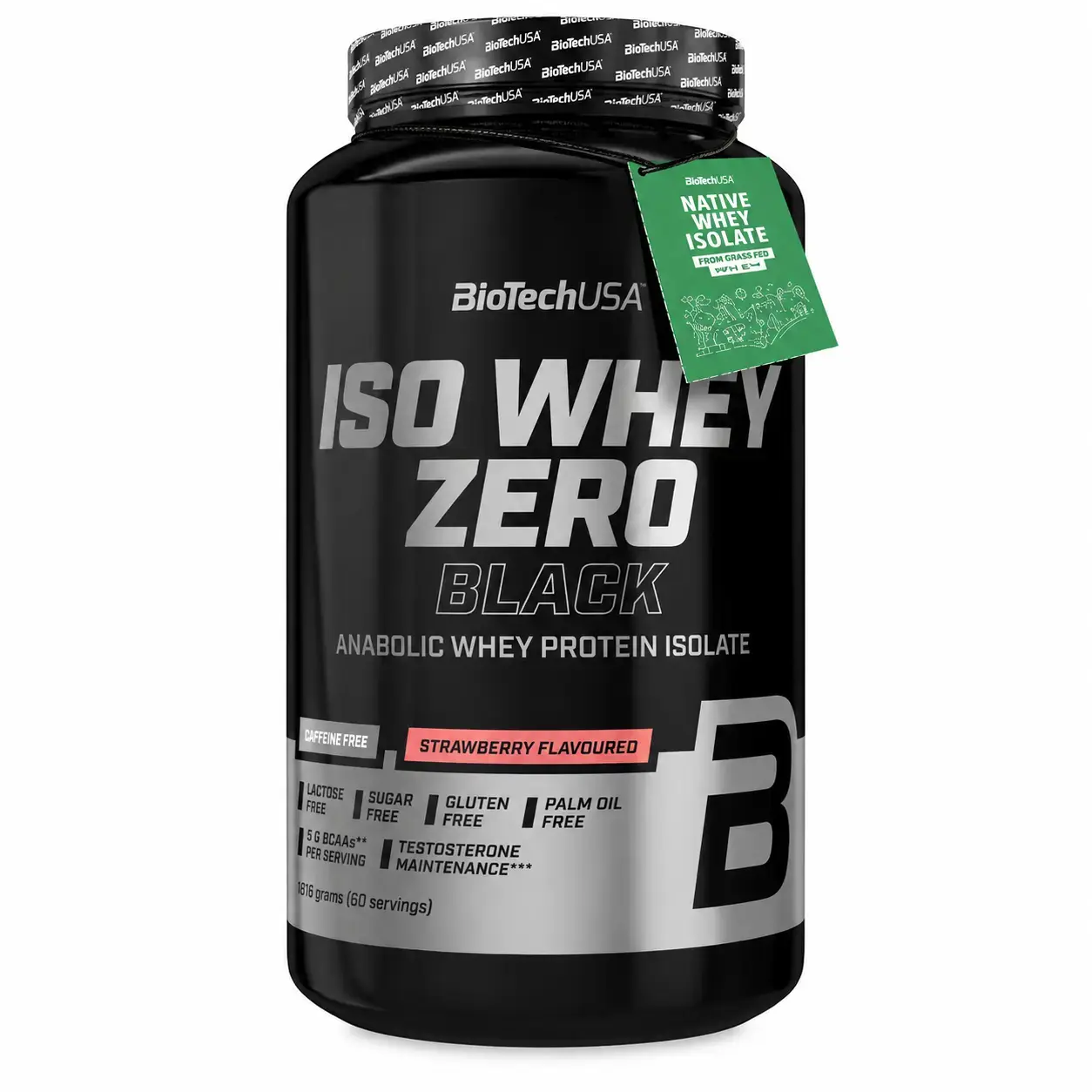Сывороточный протеин BioTechUSA Iso Whey Zero Black 908 g Strawberry