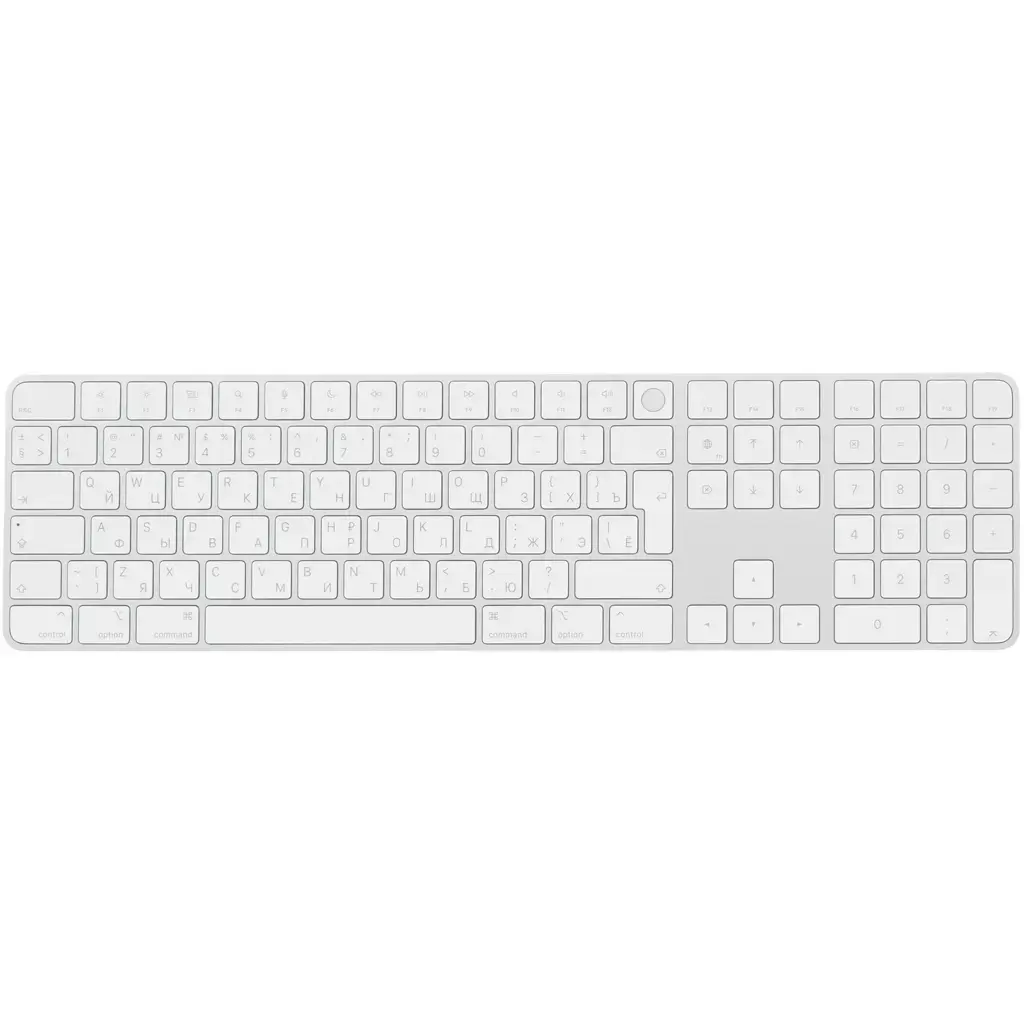 Клавиатура беспроводная Apple Magic Keyboard with Touch ID and Numeric Keypad for Mac models with Apple silicon - Romanian - White Keys