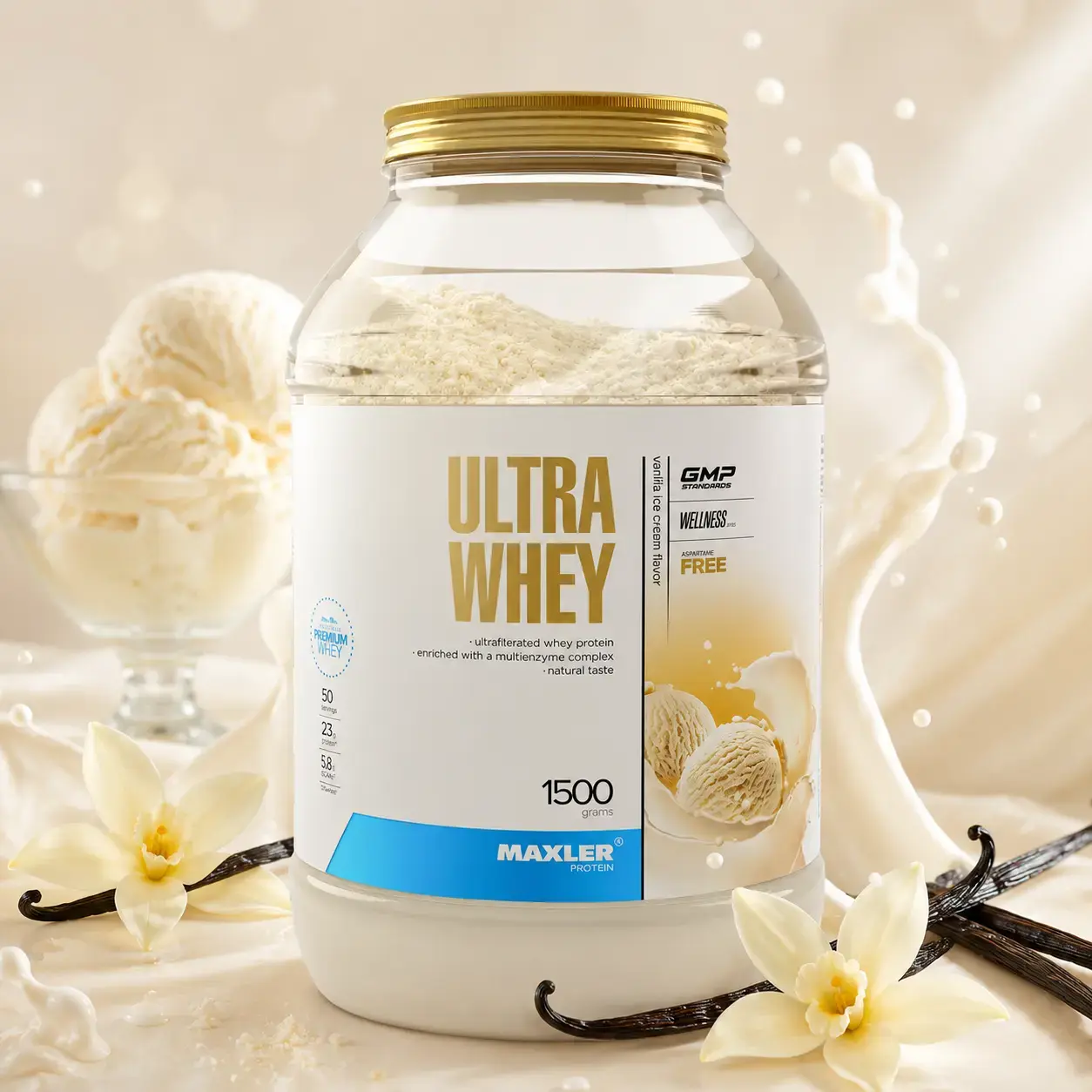 Zardobli protein Maxler Ultra Whey Vanilla Ice Cream, 1500 g
