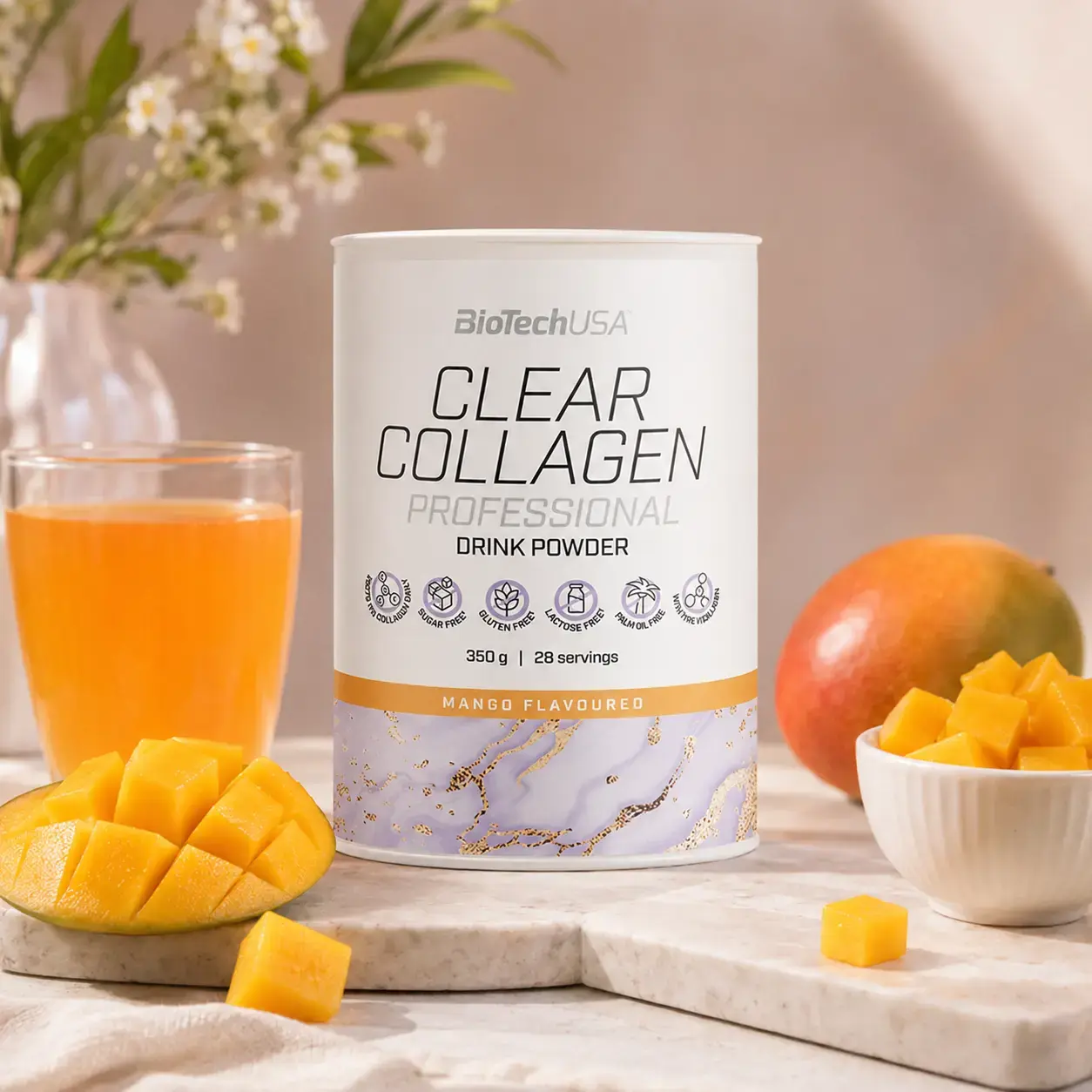 Kollagen kompleksi Clear Collagen Professional BioTechUSA (Mango) 350 g